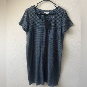 Jane & Delancey Navy‎ & White Striped T-Shirt Mini Dress